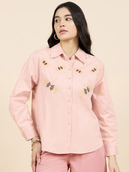 Gipsy - Women Pink Embroidered Shirt