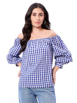 Gipsy - Women Blue Checks Top