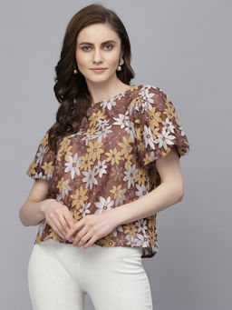 Gipsy - Women Brown Floral Top