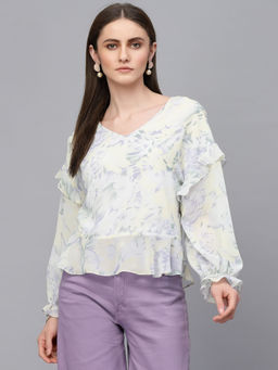 Gipsy - Women White Floral Top