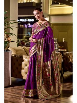 Suha - Women'S Art Silk Woven Saree with Unstitched Blouse
