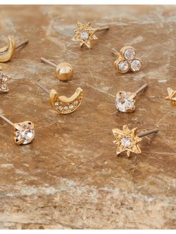 Accessorize London - Womens Celestial Sparkle 10 Stud Earring Pack Crystal