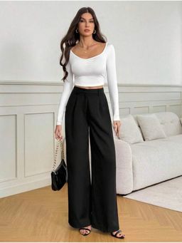 BROADSTAR - Women Korean Style Straight Fit Formal Black Pants