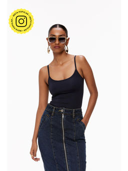 Qua - Navy Blue Adjustable Tank Top