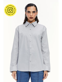 Qua - Grey Classic Button-Down Shirt