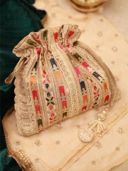 AMYRA - Naaz Embroidered Potli Bag - Multicolour