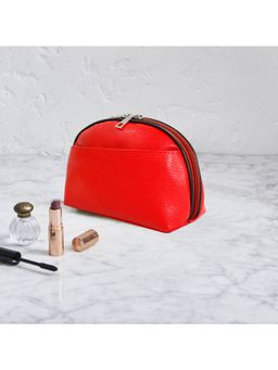 Cimoni - Red Cosmetic Pouch For Women Travel Makeup Organizer Pouch