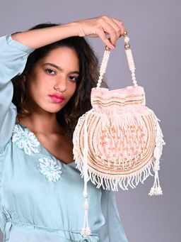 Odette - Pink Embroidered Potli Bag For Women