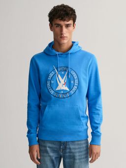 GANT - Men Blue Graphic Sail Hoodie Sweatshirt