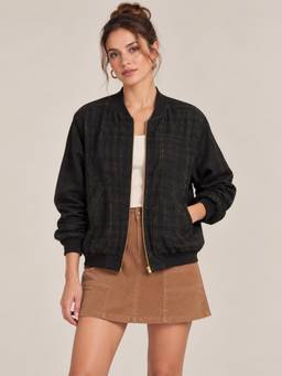 Scoup - Women Black Checks Cotton Blend Jacket