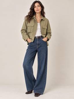 Scoup - Women Khaki Solid/Plain Cotton Jacket