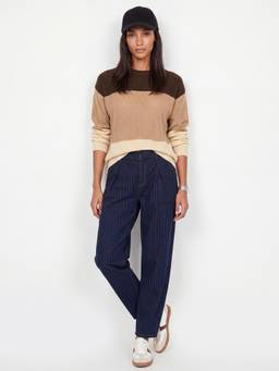 max - Women Multi-Color Colorblock Acrylic Sweater