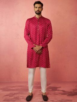 Vastramay - Pink Printed Festive Kurta with Pyjama