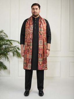 Vastramay - Black Solid Plain Festive Kurta and Pant with Dupatta