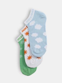 Jack & Jones - Men Printed Multicolor Ankle Length Socks (Pack of 3)