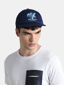 Jack & Jones - Navy Blue Printed Trucker Cap