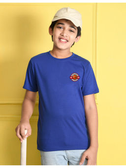 Nusyl - Boys Royal Blue Basketball and Numbers Half Sleeve T-Shirt