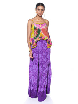 Siddhartha Bansal - Multi Color Printed Top with Palazzo (Set of 2)