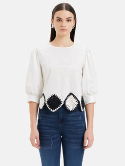 Kazo - Hailey Crochet Detailed Top