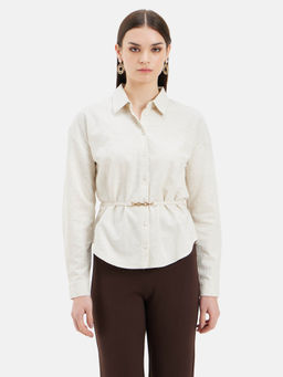 Kazo - Hannah Full Sleeves Shirt with Belt (Set of 2)