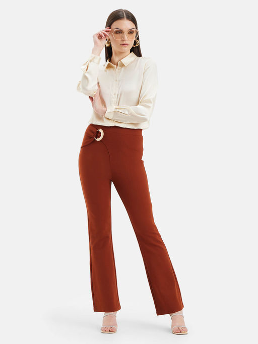 Buy Kazo Courtney Trouser With Gold Buckle Online 2