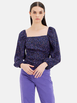 Kazo - Square Neck Printed Top