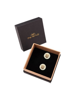 The Tie Hub - Gold Plated Lion Face Button Pair of Button Cover & Pin (L)