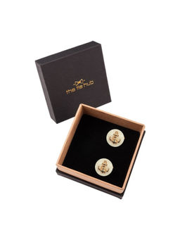 The Tie Hub - Gold Plated Anchor Button Pair of Button Cover & Pin (L)