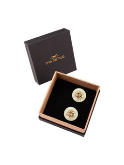 The Tie Hub - Gold Rose Plated Button Pair of Button Cover & Pin (L)