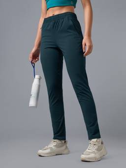 Technosport - Women Solid Straight Fit Trackpants With 4 Way Crispy For Fitness