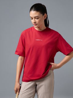 Technosport - Women Printed Boxy Fit Round Neck Sports T-Shirt With Cotflex
