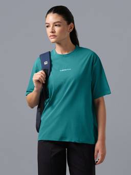 Technosport - Women Printed Boxy Fit Round Neck Sports T-Shirt With Cotflex