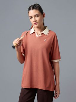 Technosport - Women Slim Fit Polo Sports T-Shirt With Matpiq For Training And Fitness