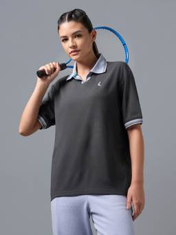 Technosport - Women Slim Fit Polo Sports T-Shirt With Matpiq For Training And Fitness