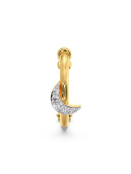 Candere by Kalyan Jewellers - 18K Yellow Gold BIS Hallmark 5 Diamond Crescent Nose Pin for Women