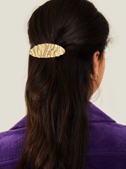 Accessorize London - Women Gold Pleated Barrette Clip