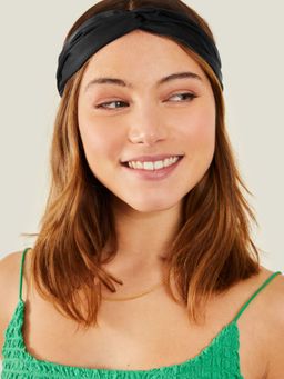 Accessorize London - Women Black Fabric Knot Hair Band