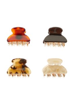 Accessorize London - Women Multi-Colour Basic Claw Clips (Pack Of 4)