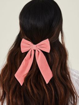 Accessorize London - Women Pink Velvet Hair Bow
