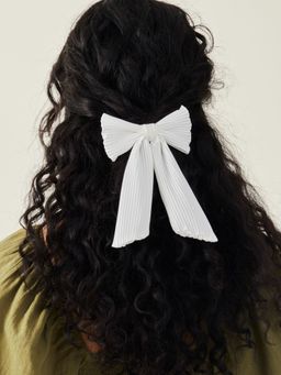 Accessorize London - Women White Pleated Bow