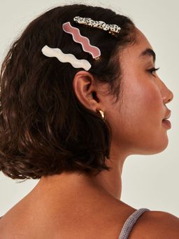 Accessorize London - Women's Wiggle Snap Clips (Pack Of 3)