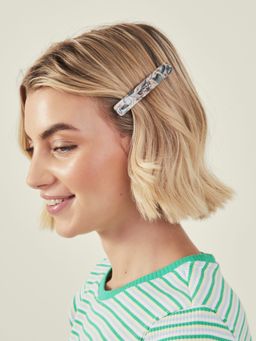 Accessorize London - Women Multi-Colour Marble Resin Barrette Hair Clip