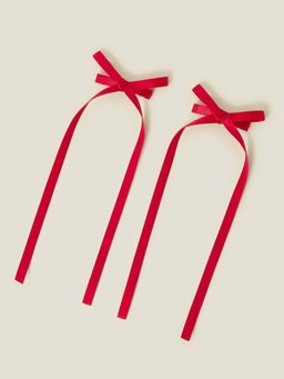 Accessorize London - Women Red Mini Hair Bow (Pack Of 2)
