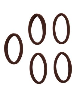 Accessorize London - Women Brown Towelling Rubber Band (Pack Of 5)