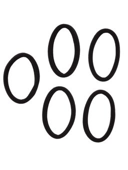 Accessorize London - Women Black Towelling Rubber Band (Pack Of 5)