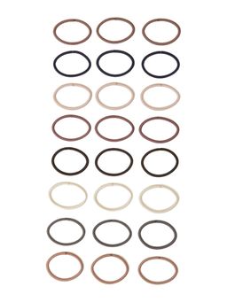 Accessorize London - Women Multi-Colour Super Neutrals Rubber Band (Pack Of 24)