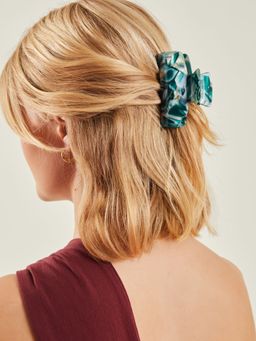 Accessorize London - Women Green Marble Resin Claw Clip