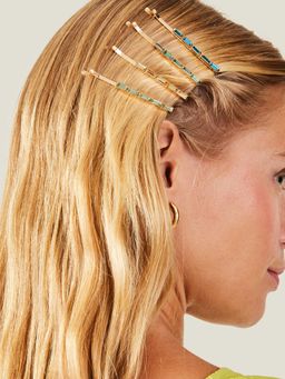 Accessorize London - Women's Multi-Colour Baguette Stone Hair Clips (Pack Of 4)