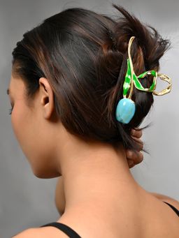 Silvermerc Designs - Blue Floral Claw Clip