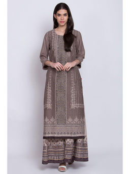 Biba - Sand Brown Straight Kurta